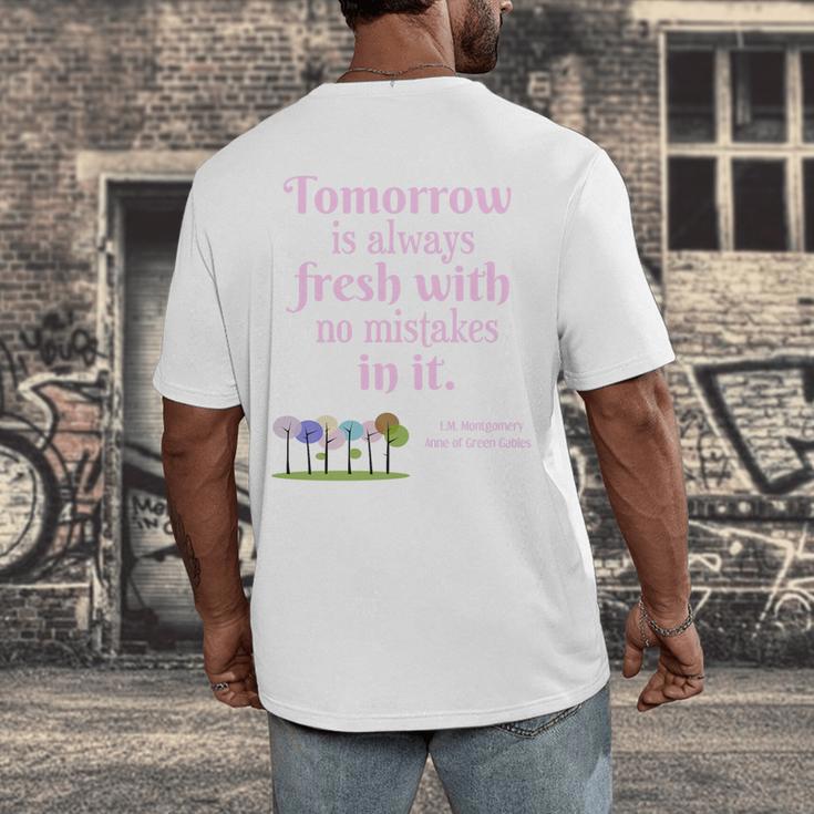 Tomorrow Is Fresh Anne Of Green Gables Book Quote Shirt Premium Tri-Blend Men's Back Print T-Shirt