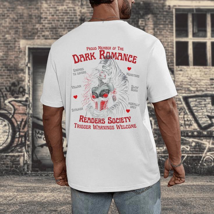 Trigger Warning Book Lover Dark Romance Smut Reader Men's Back Print T-Shirt