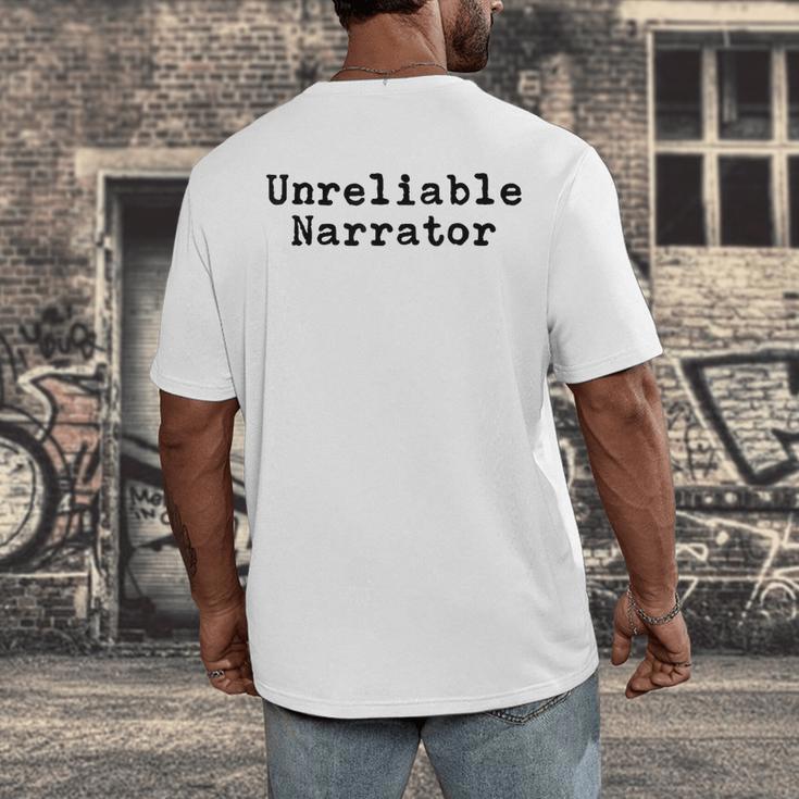 Unreliable Narrator Writer Literary Book Author Bookworm Men's Back Print T-Shirt