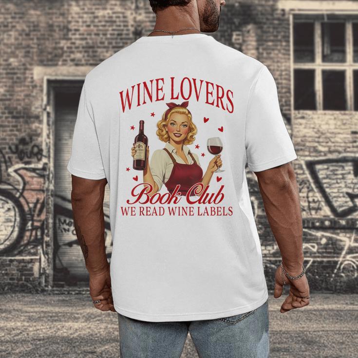 Valentine’s Day Wine Lovers Book Club We Read Wine Labels Men's Back Print T-Shirt Valentine’s Day Wine Lovers Book Club We Read Wine Labels Men's Back Print T-Shirt