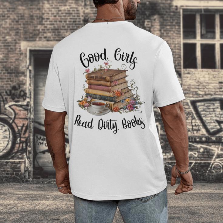 Vintage Fantasy Romance Lover Good Girls Read Dirty Books Men's Back Print T-Shirt Vintage Fantasy Romance Lover Good Girls Read Dirty Books Men's Back Print T-Shirt