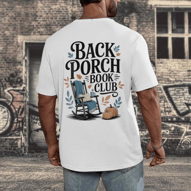 Vintage Reader Author Country Aesthetic Back Porch Book Club Men's Back Print T-Shirt