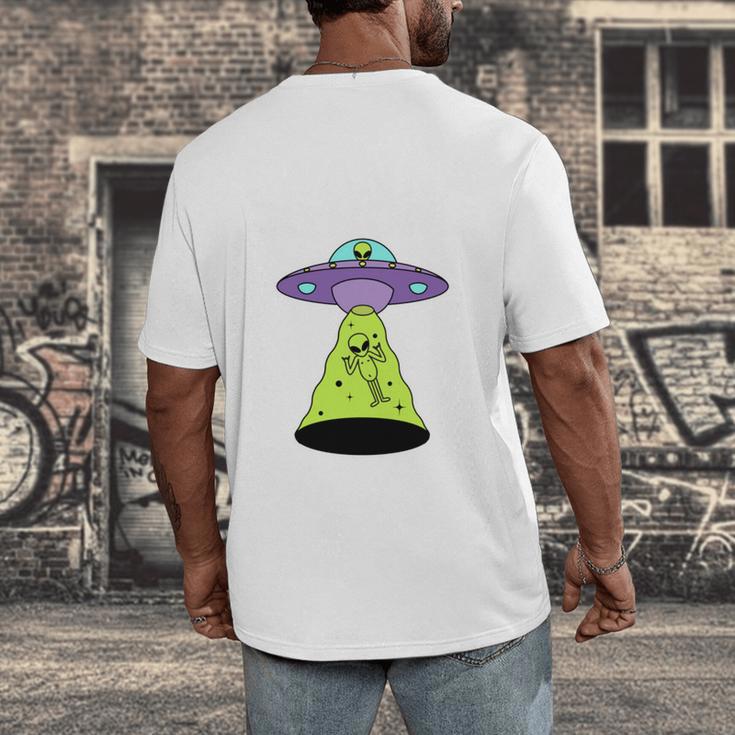 I Wanna Go Home Introvert UFO UAP Flying Saucer Trippy Alien Men's Back Print T-Shirt I Wanna Go Home Introvert UFO UAP Flying Saucer Trippy Alien Men's Back Print T-Shirt