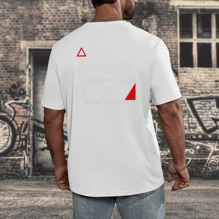 Warning Social Battery Is Low Introvert Shirt Men's Back Print T-Shirt