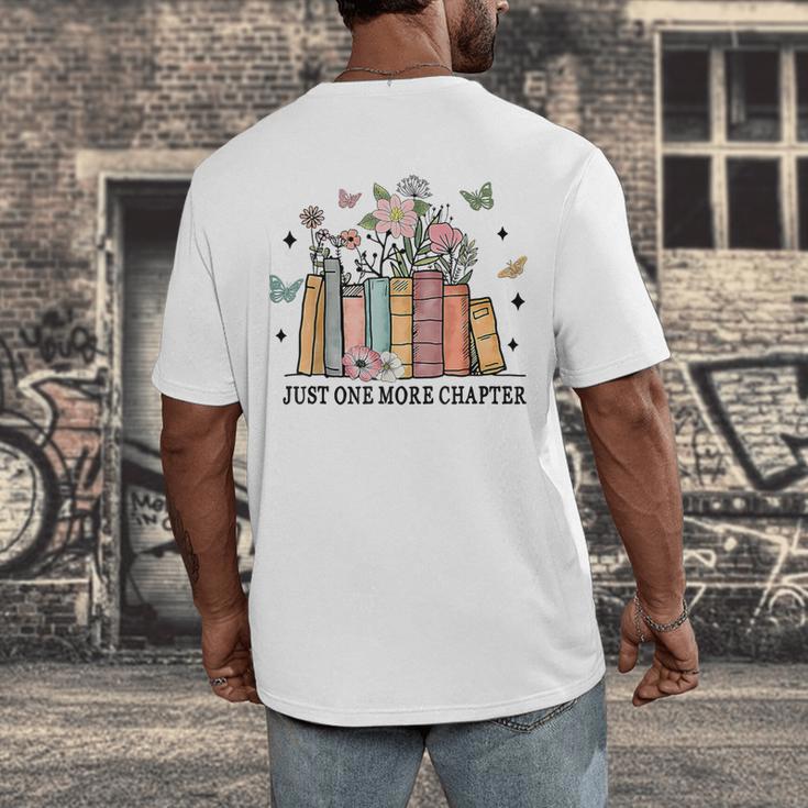 Wildflower Floral Book Just One More Chapter Men's Back Print T-Shirt Wildflower Floral Book Just One More Chapter Men's Back Print T-Shirt