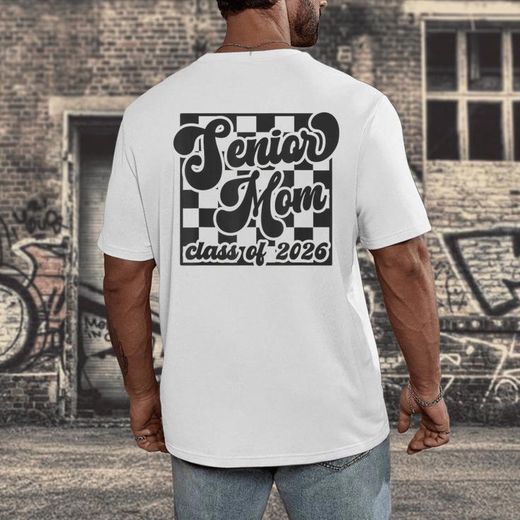 Women Senior Mom Class Of 2026 Retro Graduation Senior Mama Men's Back Print T-Shirt
