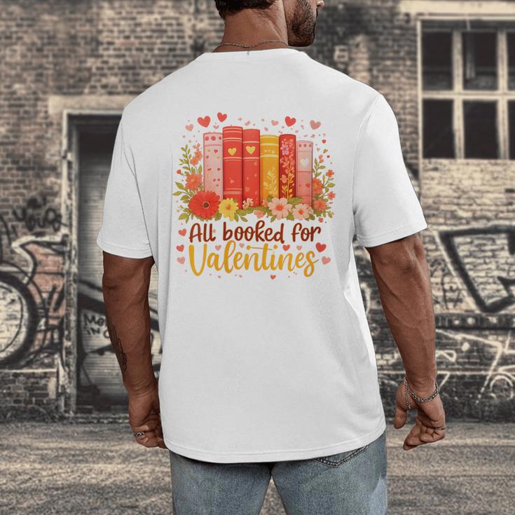 Women's All Booked For Valentine Teacher Valentines Reading Book Men's Back Print T-Shirt Women's All Booked For Valentine Teacher Valentines Reading Book Men's Back Print T-Shirt