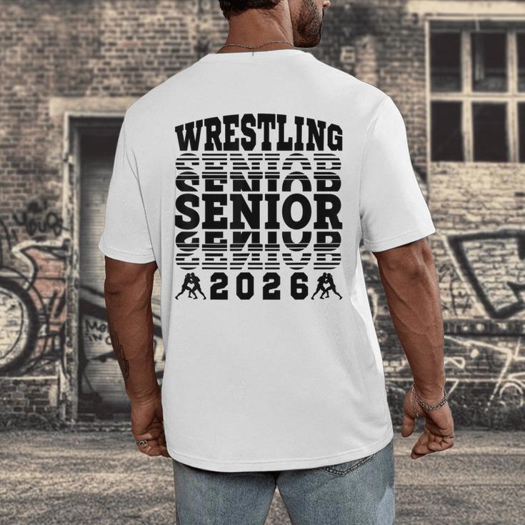 Wrestling Senior 2026 Graduation Men's Back Print T-Shirt