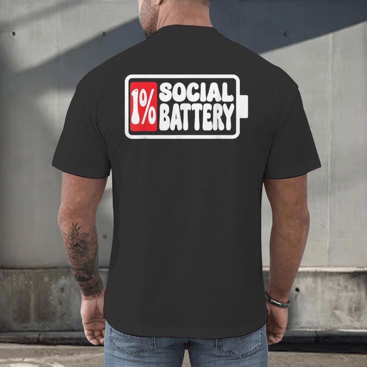 1 Social Battery Sarcastic Introverted Men Women Men's Back Print T-Shirt 1 Social Battery Sarcastic Introverted Men Women Men's Back Print T-Shirt