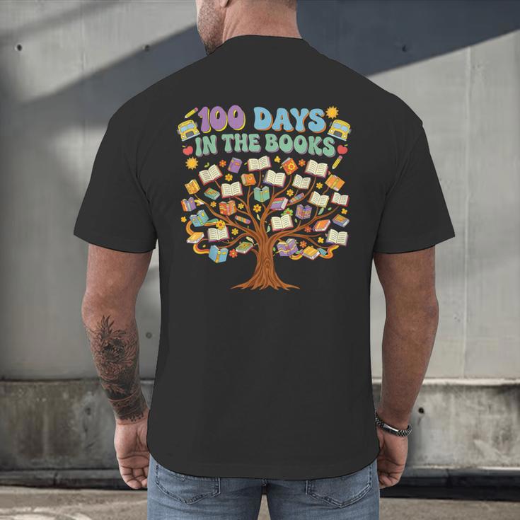 100 Days Of School 100 Days In The Books English Teacher Men's Back Print T-Shirt 100 Days Of School 100 Days In The Books English Teacher Men's Back Print T-Shirt