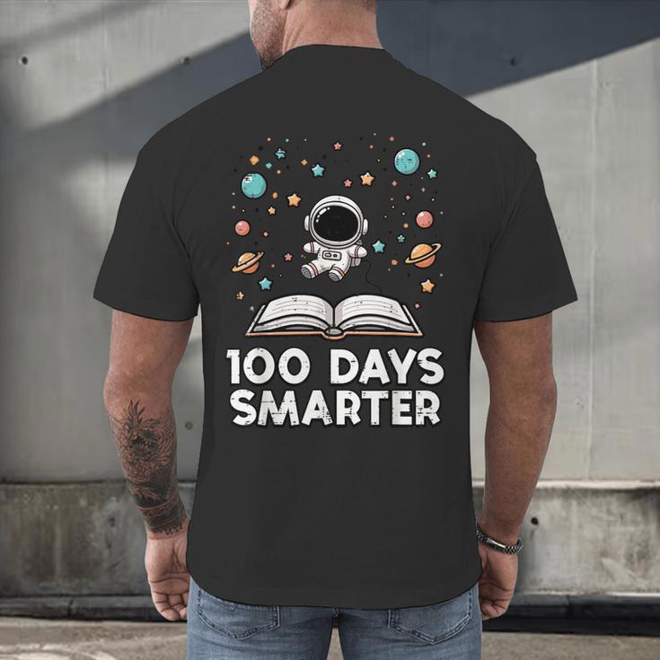 100 Days Smarter Astronaut Book 100th Day Girls Kids Women Men's Back Print T-Shirt