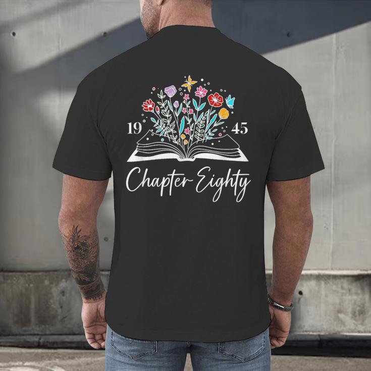 1945 Chapter Eighty 80th Birthday Books Themed 80 Year Old Men's Back Print T-Shirt
