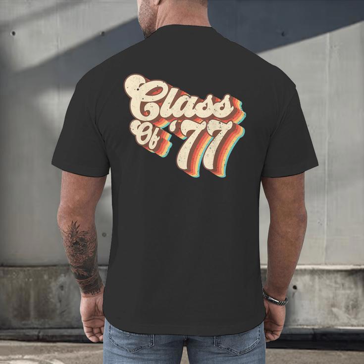 1977 Class Reunion Retro Class Of 77 High School Graduation Men's Back Print T-Shirt