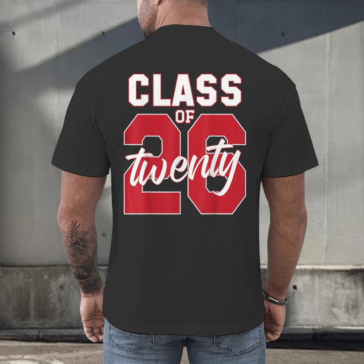 2 Sided Class Of 2026 Senior 2026 Graduation Men's Back Print T-Shirt