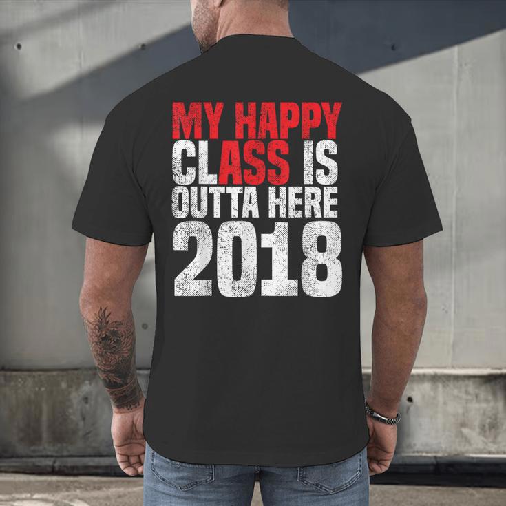 2018 Senior Graduation My Happy Class Shirt Men's Back Print T-Shirt