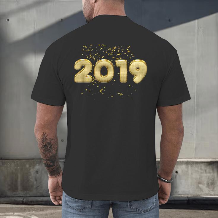 2019 Gold Confetti GraduationShirt High School College Men's Back Print T-Shirt