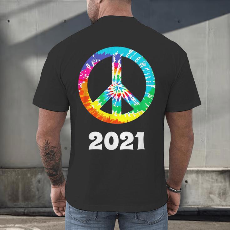 2021 Graduation Class Year Tie Dye Peace Sign Graduate Shirt Men's Back Print T-Shirt