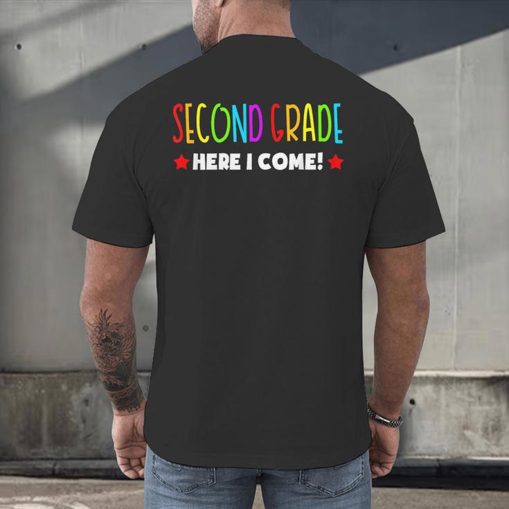2nd Grade Here I Come Kids 1st Grade Graduation Men's Back Print T-Shirt