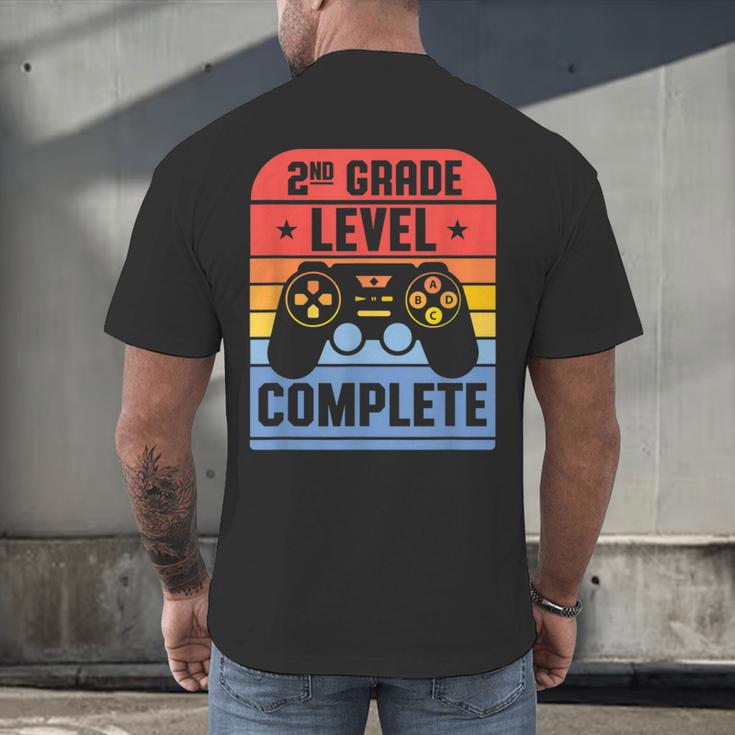 2nd Grade Level Complete Graduation Student Video Gamer Men's Back Print T-Shirt