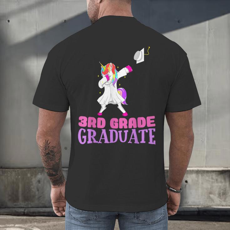 3rd Grade Graduation Unicorn End Of Year Third Men's Back Print T-Shirt