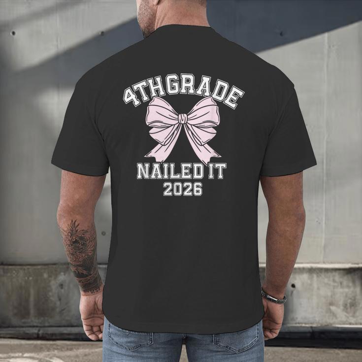 4th Grade Bow 2026 Fourth Grade Graduation Men's Back Print T-Shirt