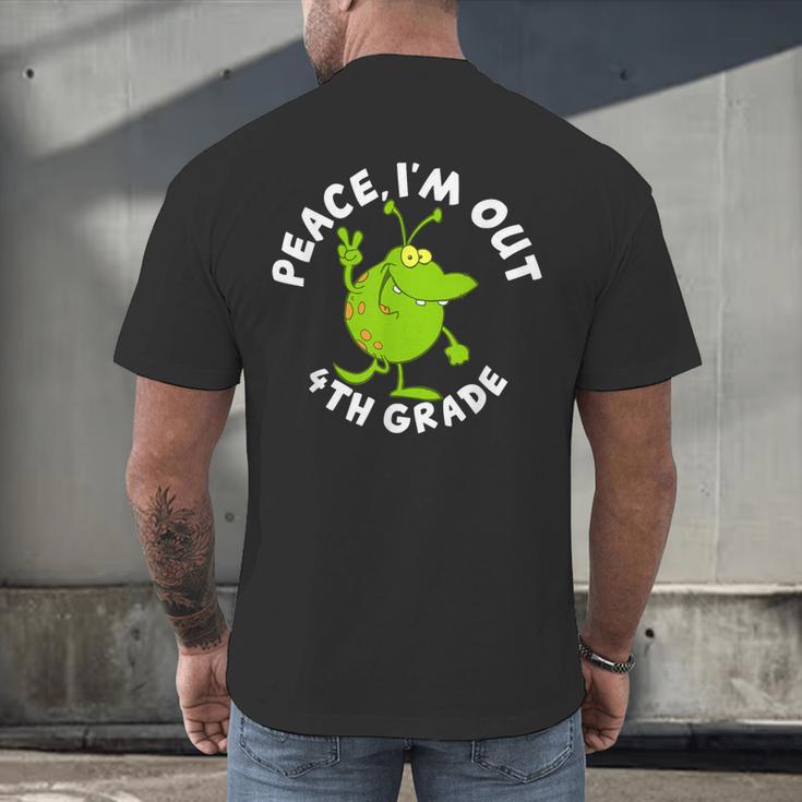4th Grade Graduation Promotion Peace I'm Out Last Day Men's Back Print T-Shirt