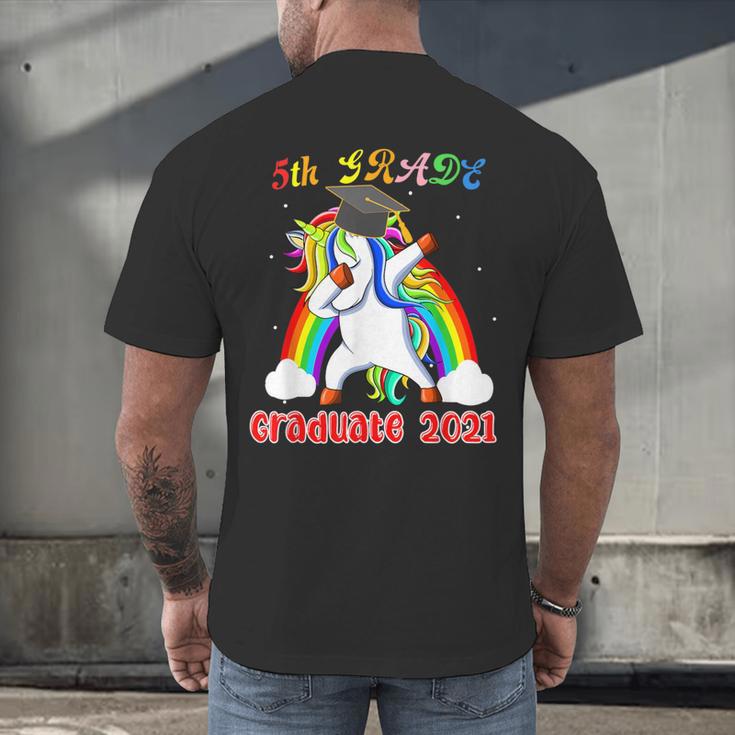 5th Grade Graduate Class 2021 Dabbing Unicorn Graduation Men's Back Print T-Shirt