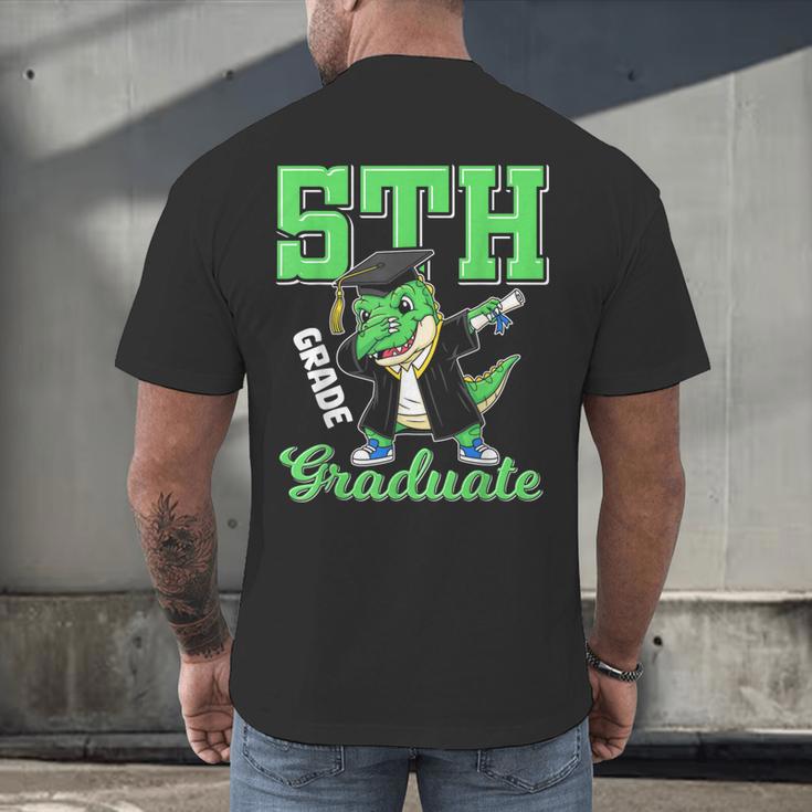 5th Grade Graduate Dinosaur Dab Graduation School Men's Back Print T-Shirt
