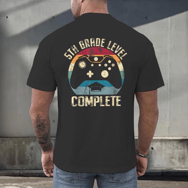 5th Grade Level Complete Gamer Graduation Boys Class Of 2024 Men's Back Print T-Shirt