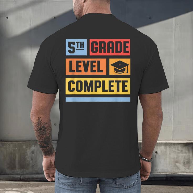 5th Grade Level Complete Shirt Graduation Last Day Of School Men's Back Print T-Shirt