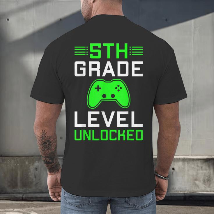 5th Grade Level Unlocked Back To School Gamer Graduation Men's Back Print T-Shirt