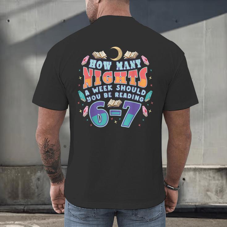 67 Meme Reading How Many Nights Should Read Book Six Seven Men's Back Print T-Shirt 67 Meme Reading How Many Nights Should Read Book Six Seven Men's Back Print T-Shirt
