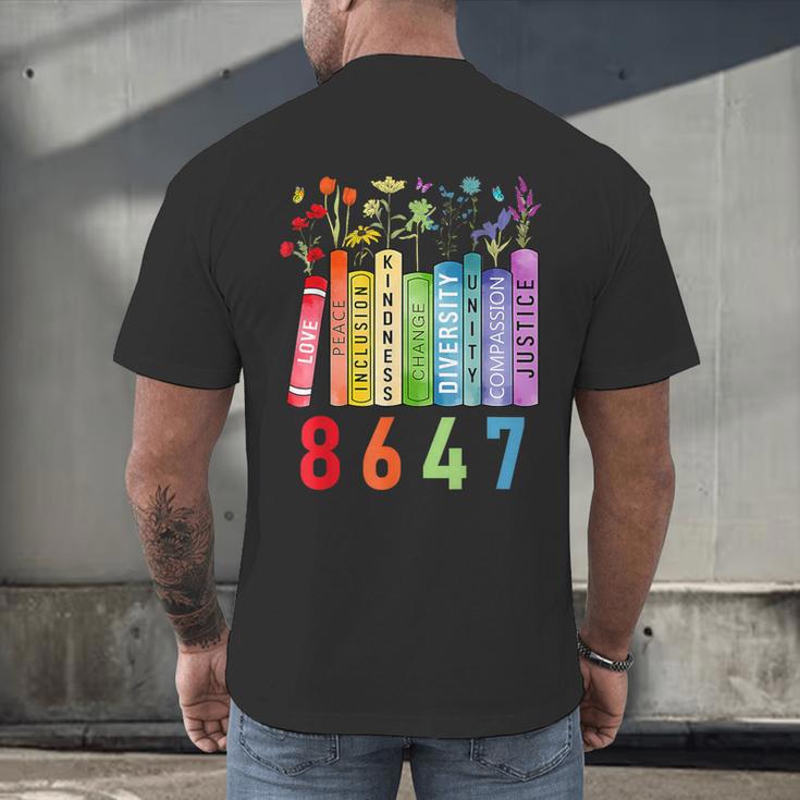 8647 Equal Rights Book Flower Trump Women Rights Feminist Men's Back Print T-Shirt
