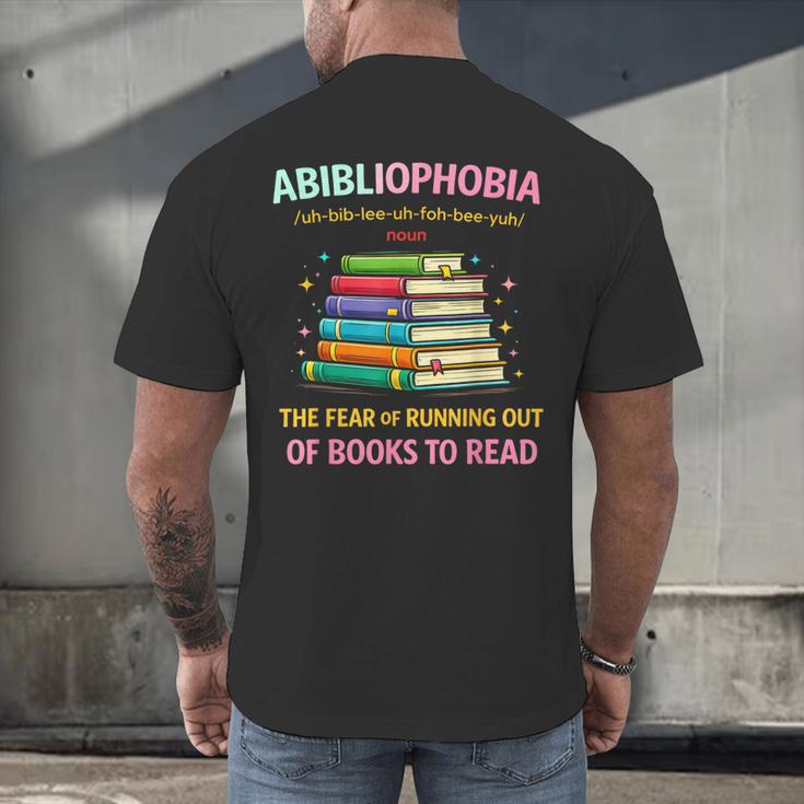 Abibliophobia Book Lovers Graphic Men's Back Print T-Shirt