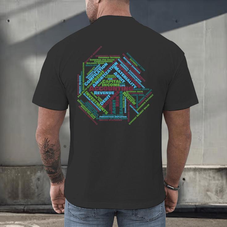 Accounting Major Shirt Graduation College CPA Word Cloud Men's Back Print T-Shirt
