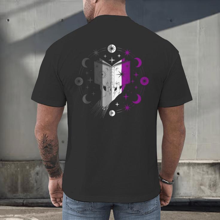 Ace Pride Book With Stars Moons And Magic Hand Men's Back Print T-Shirt