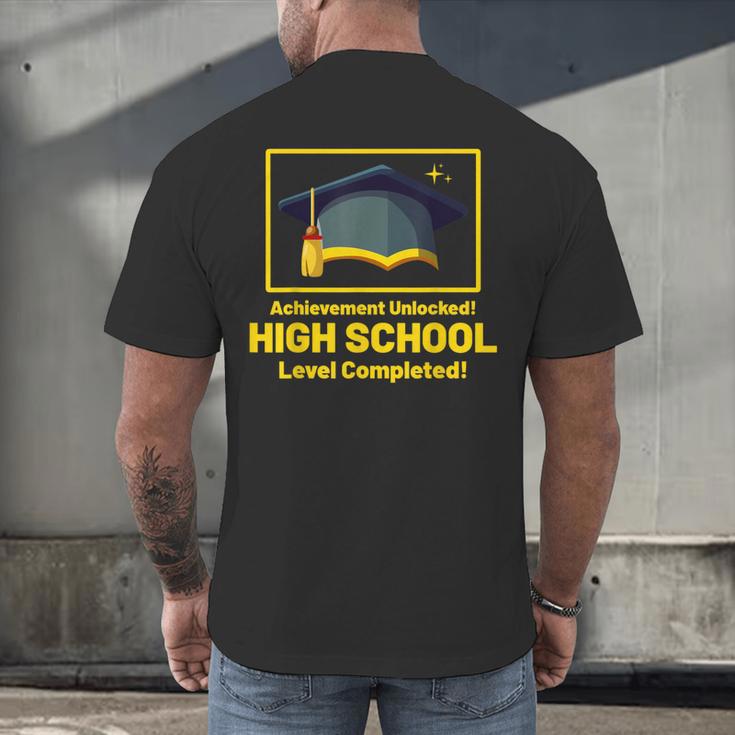 Achievement Unlocked High School Graduation Gamer Men's Back Print T-Shirt