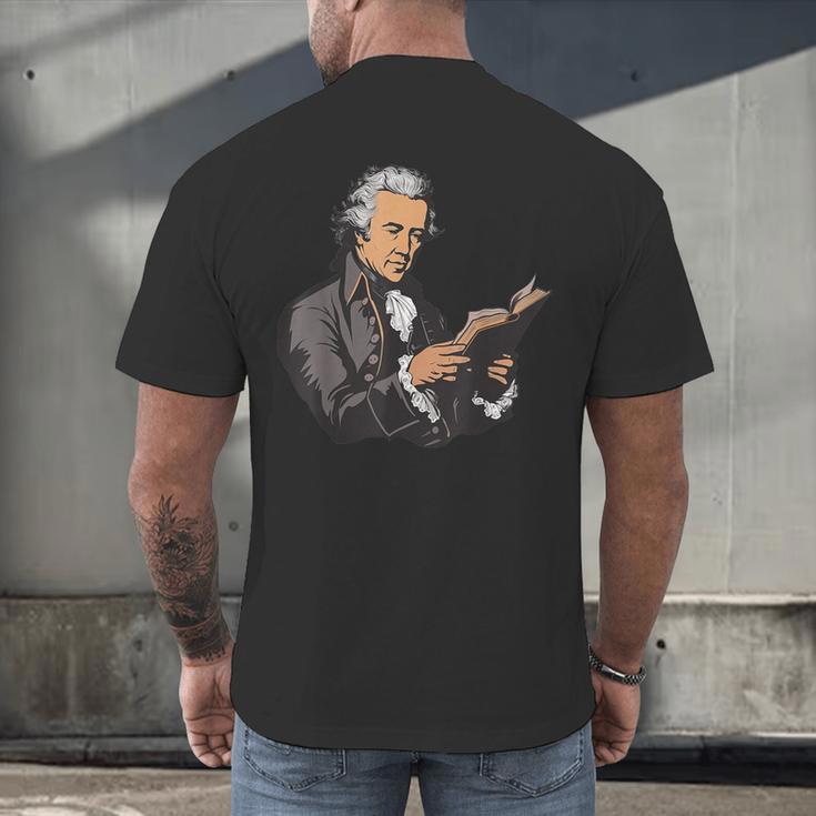 Alexander Hamilton Reading A Book Men's Back Print T-Shirt Alexander Hamilton Reading A Book Men's Back Print T-Shirt