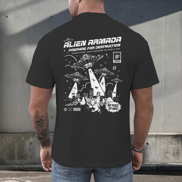 Alien Abduction UFO Lovers Comic Book Style Shirt Men's Back Print T-Shirt