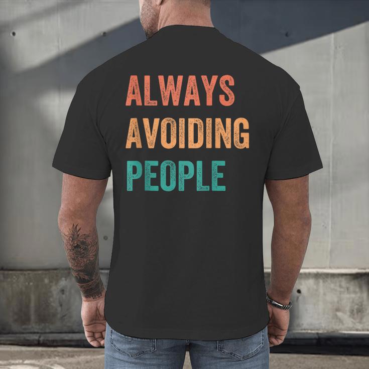 Always Avoiding People Shy Introvert Men's Back Print T-Shirt