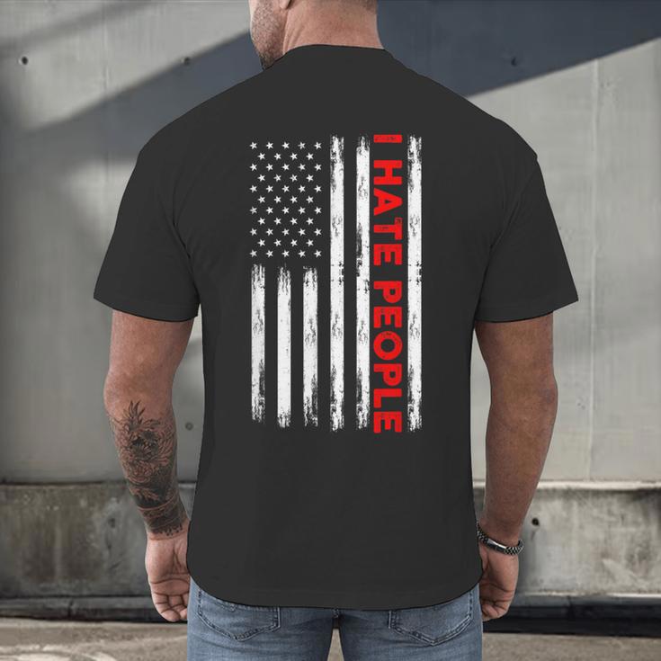 American Flag Loner Geeks Antisocial For Introvert Pride Men's Back Print T-Shirt American Flag Loner Geeks Antisocial For Introvert Pride Men's Back Print T-Shirt