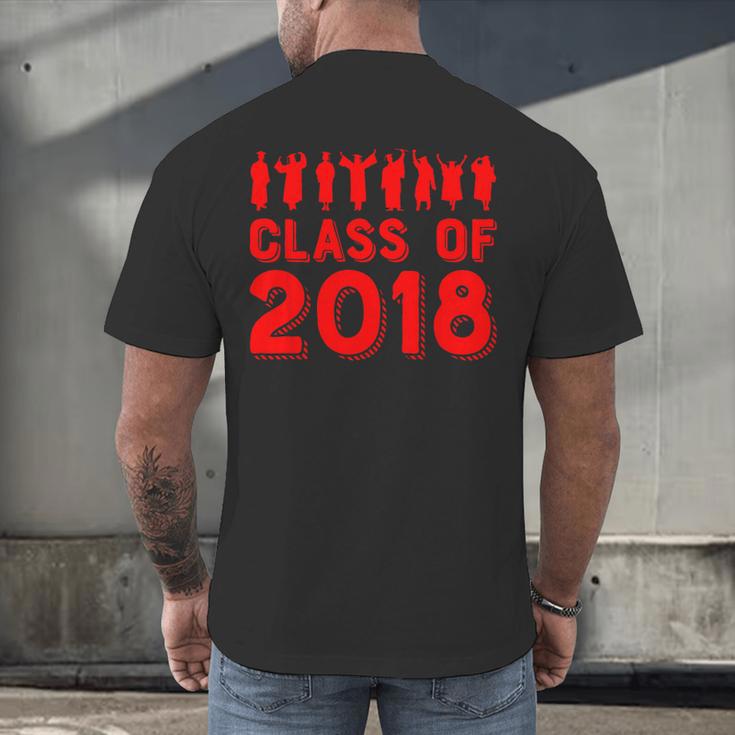 & Red Class Of 2018 Senior GraduationShirt Men's Back Print T-Shirt