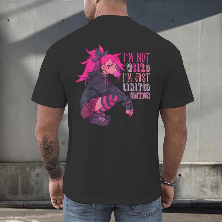 Anime Girl I'm Not Weird Just Limited Edition Introvert Goth Men's Back Print T-Shirt Anime Girl I'm Not Weird Just Limited Edition Introvert Goth Men's Back Print T-Shirt