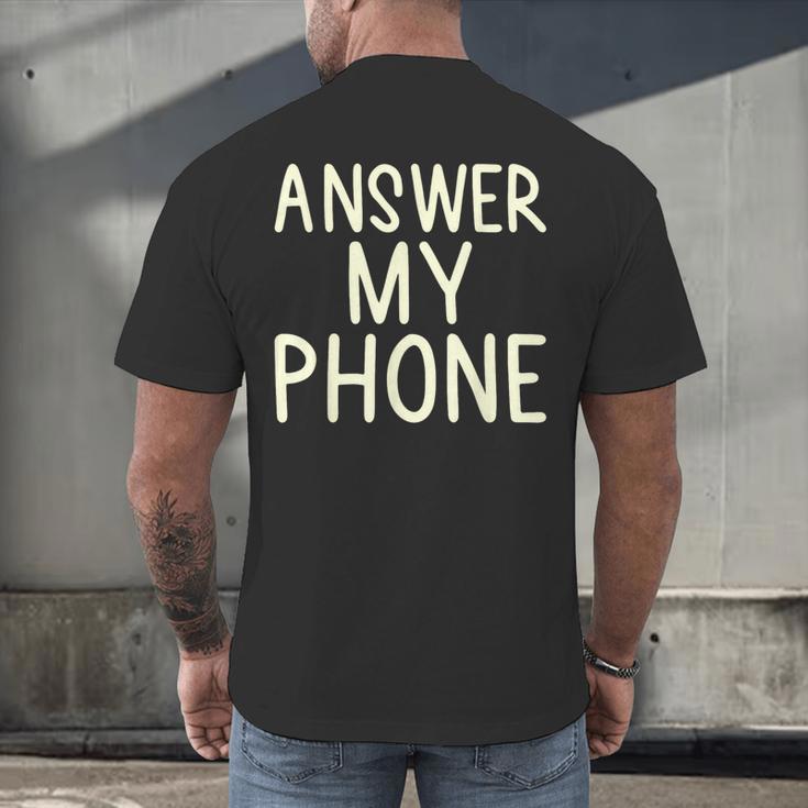 Answer My Phone I Introvert Men's Back Print T-Shirt Answer My Phone I Introvert Men's Back Print T-Shirt