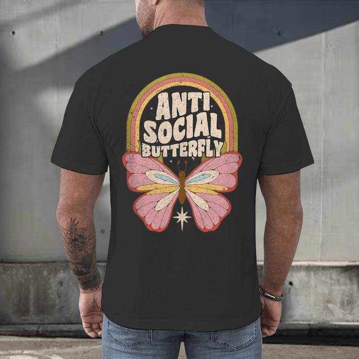 Anti-Social Introvert Butterfly Lover Men's Back Print T-Shirt Anti-Social Introvert Butterfly Lover Men's Back Print T-Shirt