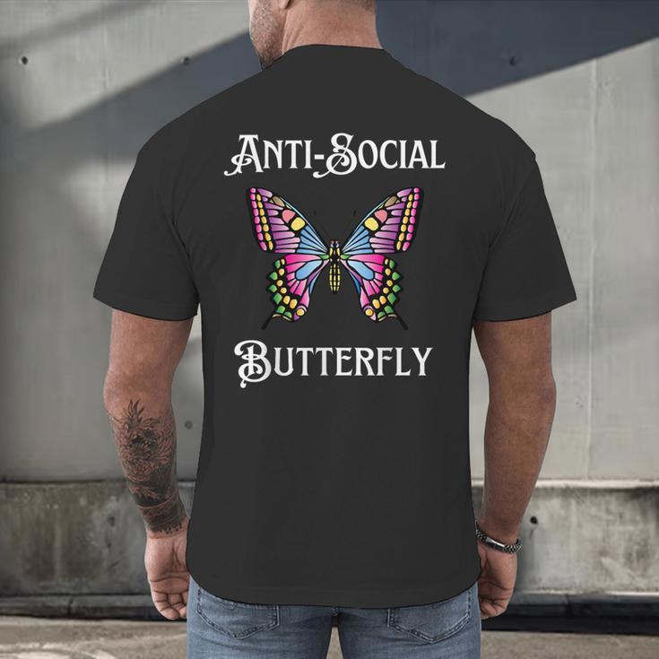 Antisocial Butterfly Aesthetic Introvert For Women Men Men's Back Print T-Shirt Antisocial Butterfly Aesthetic Introvert For Women Men Men's Back Print T-Shirt