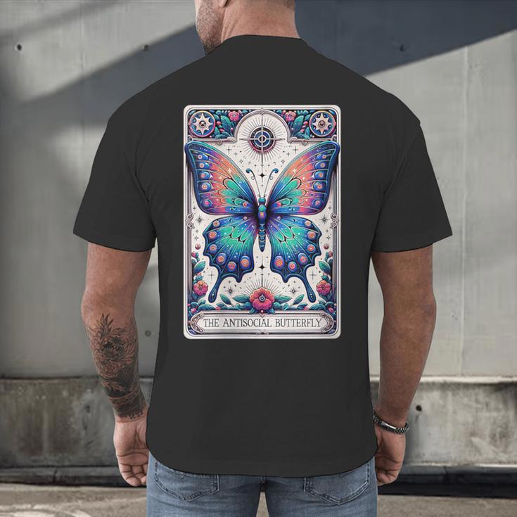 Antisocial Butterfly Introvert Distressed Men's Back Print T-Shirt