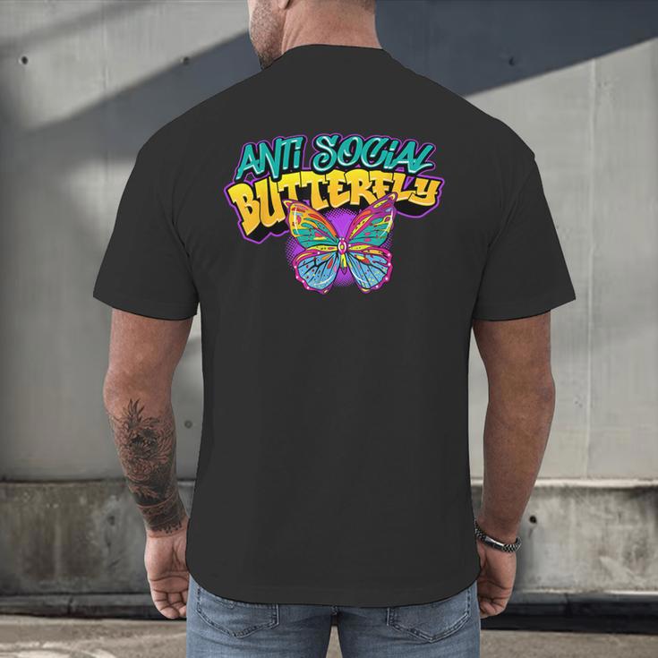Antisocial Butterfly Shirts For Introvert Men's Back Print T-Shirt