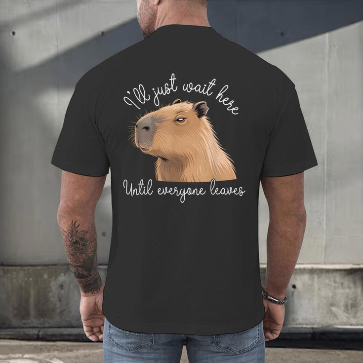 Antisocial Introvert Capybara Sarcastic Humor Men's Back Print T-Shirt Antisocial Introvert Capybara Sarcastic Humor Men's Back Print T-Shirt