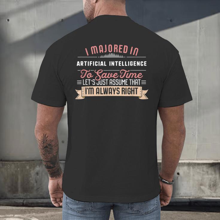 Artificial Intelligence Major Student Shirt Graduation Men's Back Print T-Shirt